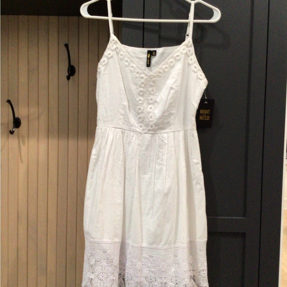 White Eyelet and Lace Sundress, Size Small, NWT
